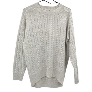 Athleta Sparkle Metallic Crossroads Crew Cable Knit Sweater PTP 21